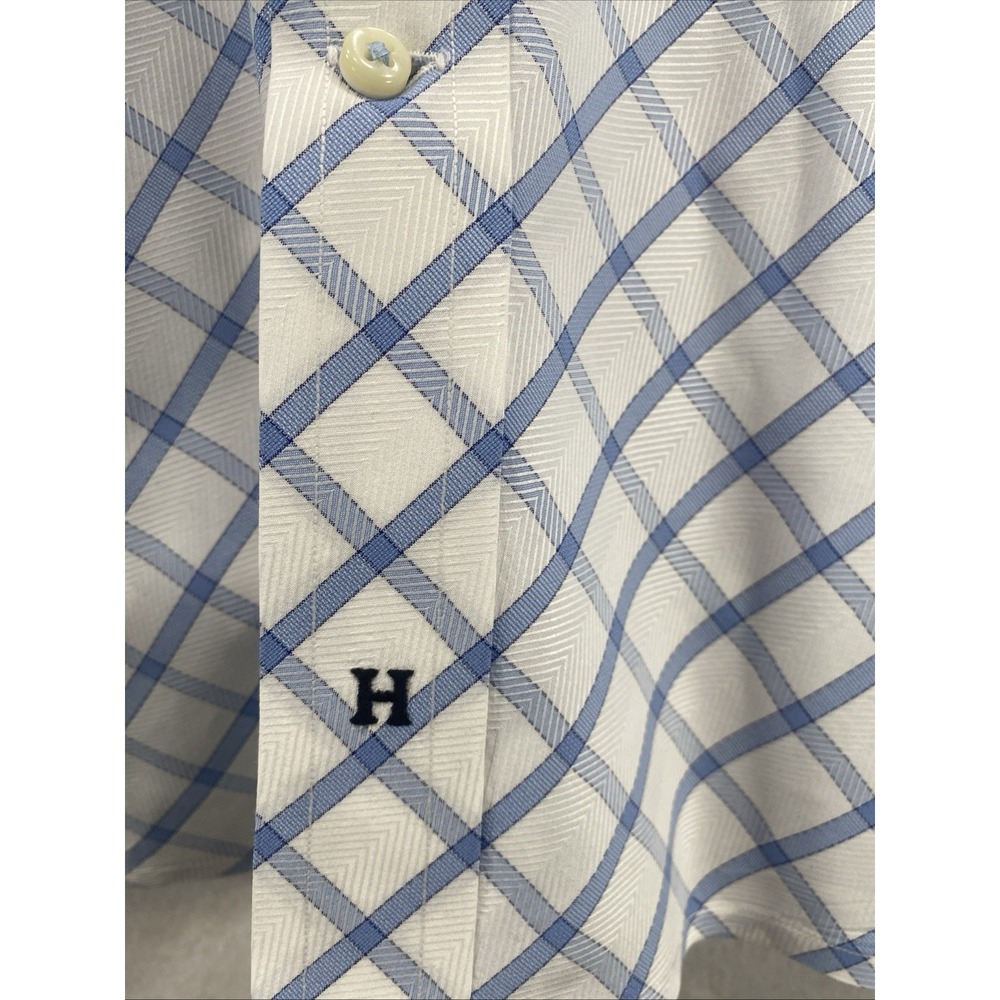 Vintage‎ Hilfiger Luxurious Button-Up Shirt Blue Geometric Large C79 - Picture 2 of 9